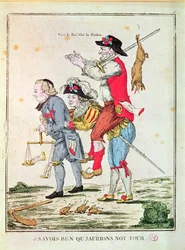«Je savais bien que nous aurions notre tour», caricature représentant les trois ordres, 1789